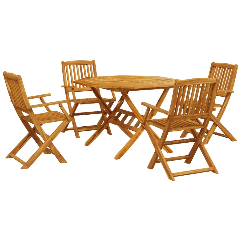 Set Pranzo da Giardino Pieghevole 5pz Legno Massello di Acacia 3295248