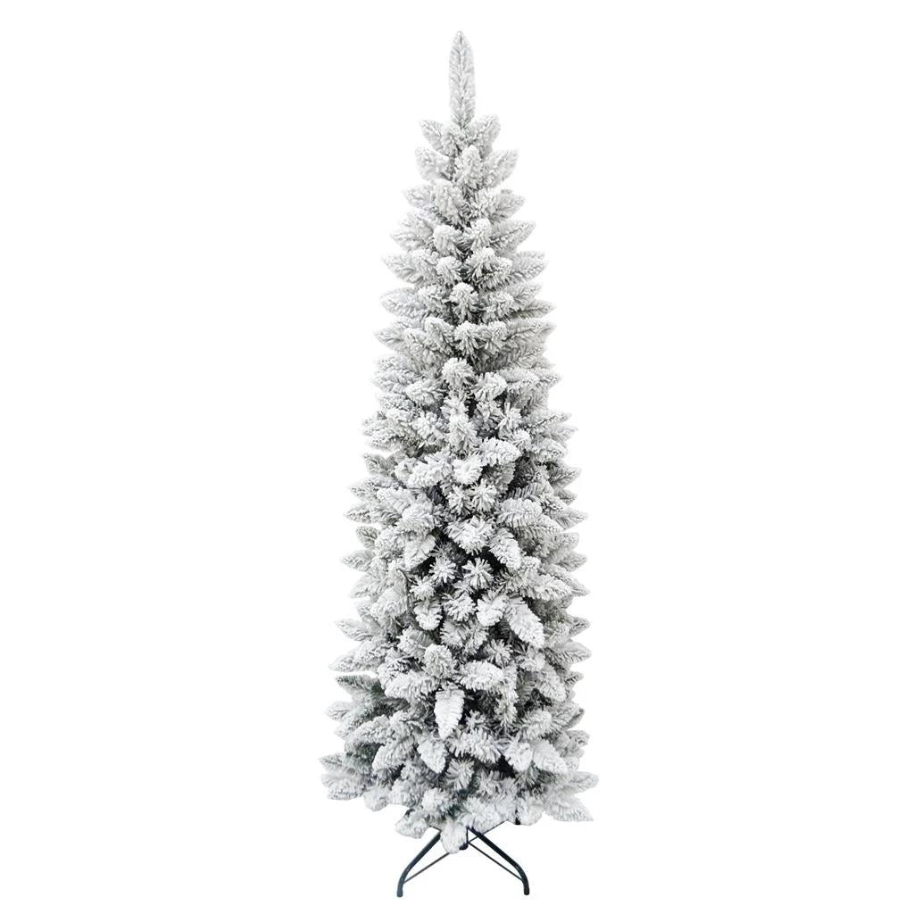 MAURY'S ALBERO DI NATALE EXTRA SLIM 240 CM INNEVATO CON 957 RAMI