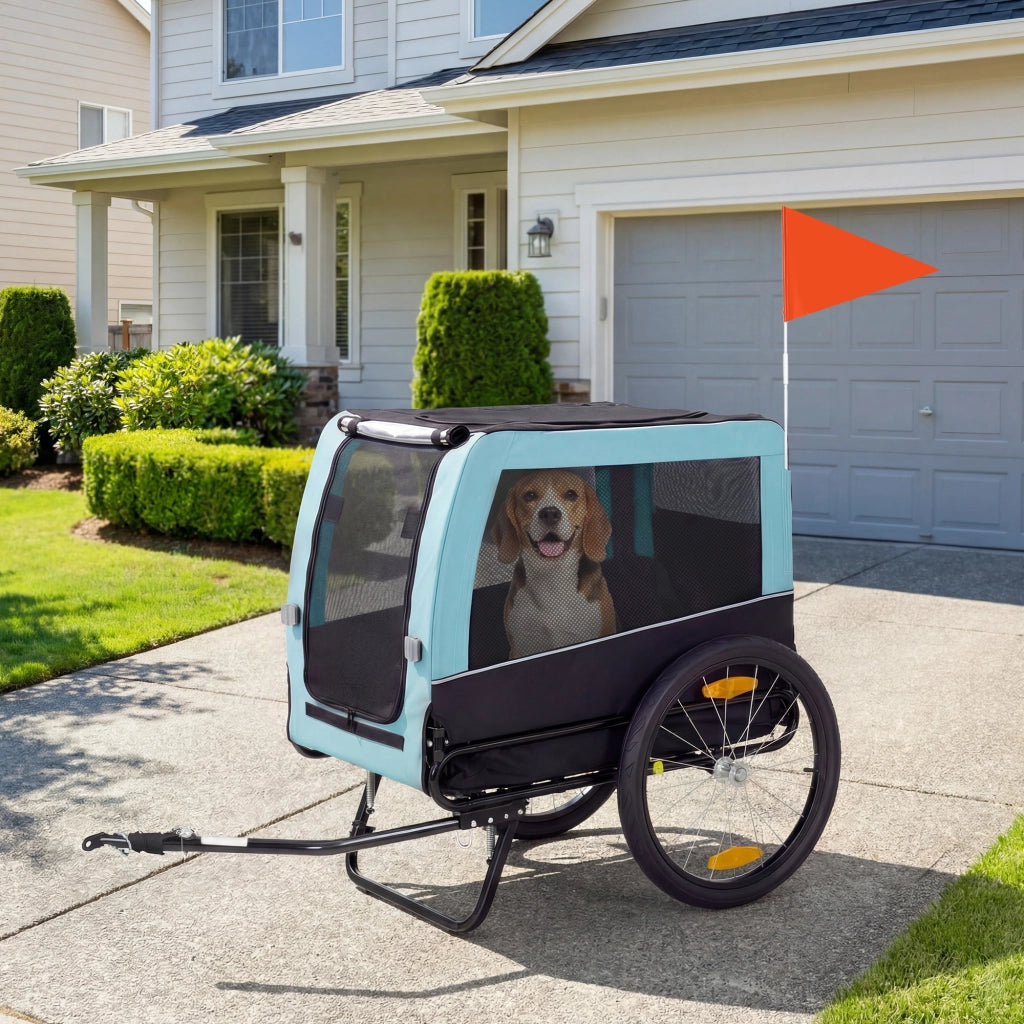 Trasportino per cani pieghevole per bicicletta ¨C Minimal ¨C Blu chiaro 143x70x90 cm