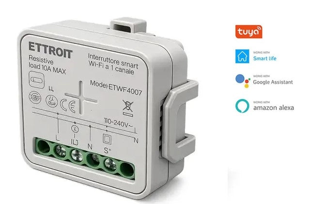 Interruttore Smart WiFi 1 Canale 10A Modulo Relè Controllo Remoto Compatibile Tuya Alexa Google