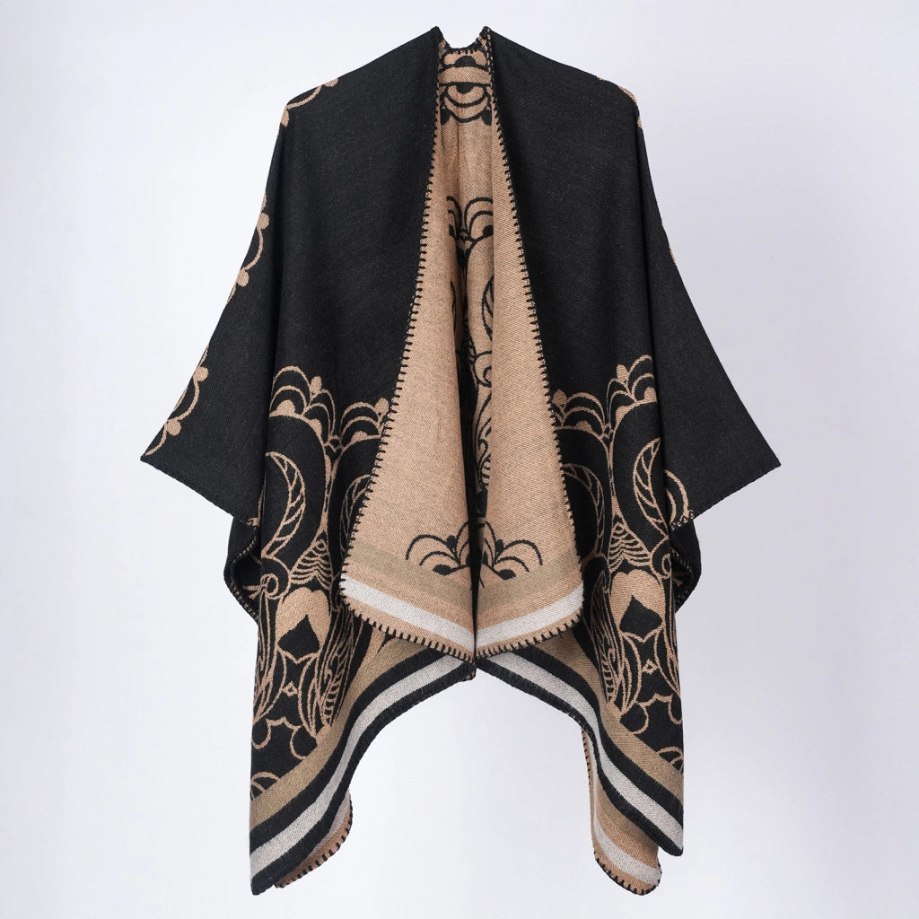 Nuovo scialle/sciarpa/scialle double-face in cashmere jacquard