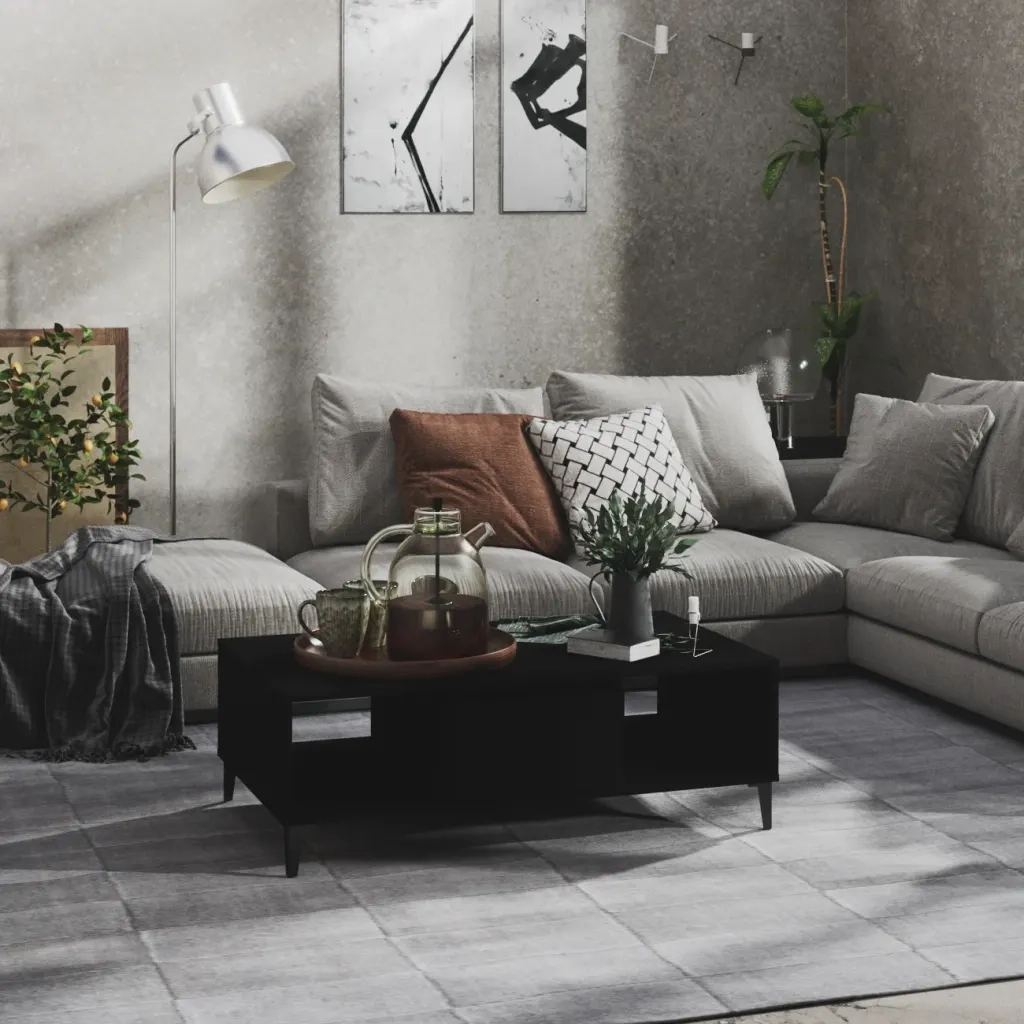 Tavolino da Salotto Nero 103,5x60x35 cm in Legno Multistrato 806023
