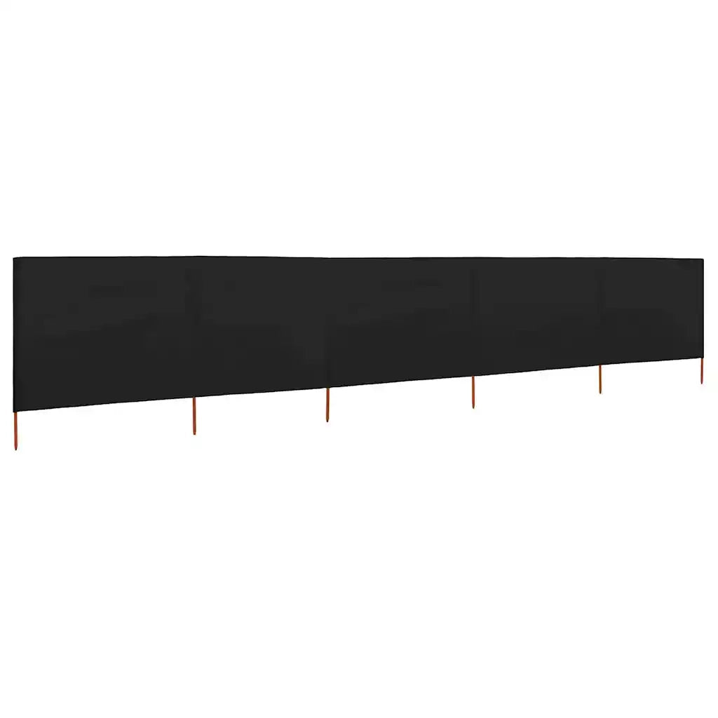 Paravento a 5 Pannelli in Tessuto 600x80 cm Nero CFW2869061
