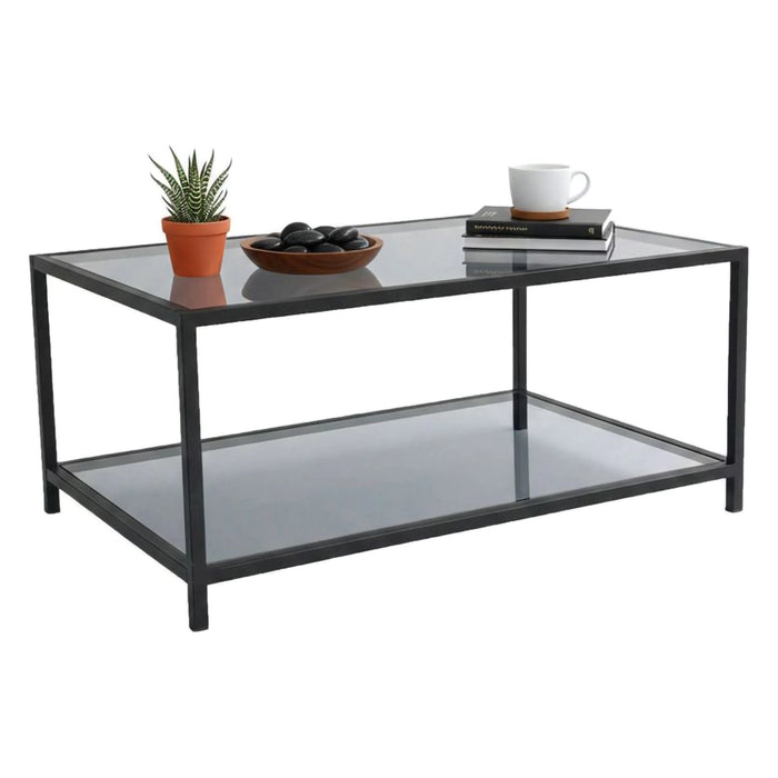 Mina, Tavolino da Salotto Portariviste, 90x60x40h cm Nero