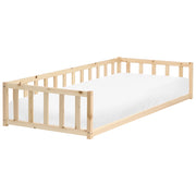 Letto a terra per bambini in legno di pino chiaro 90 x 200 cm con rete a doghe per bambini piccoli