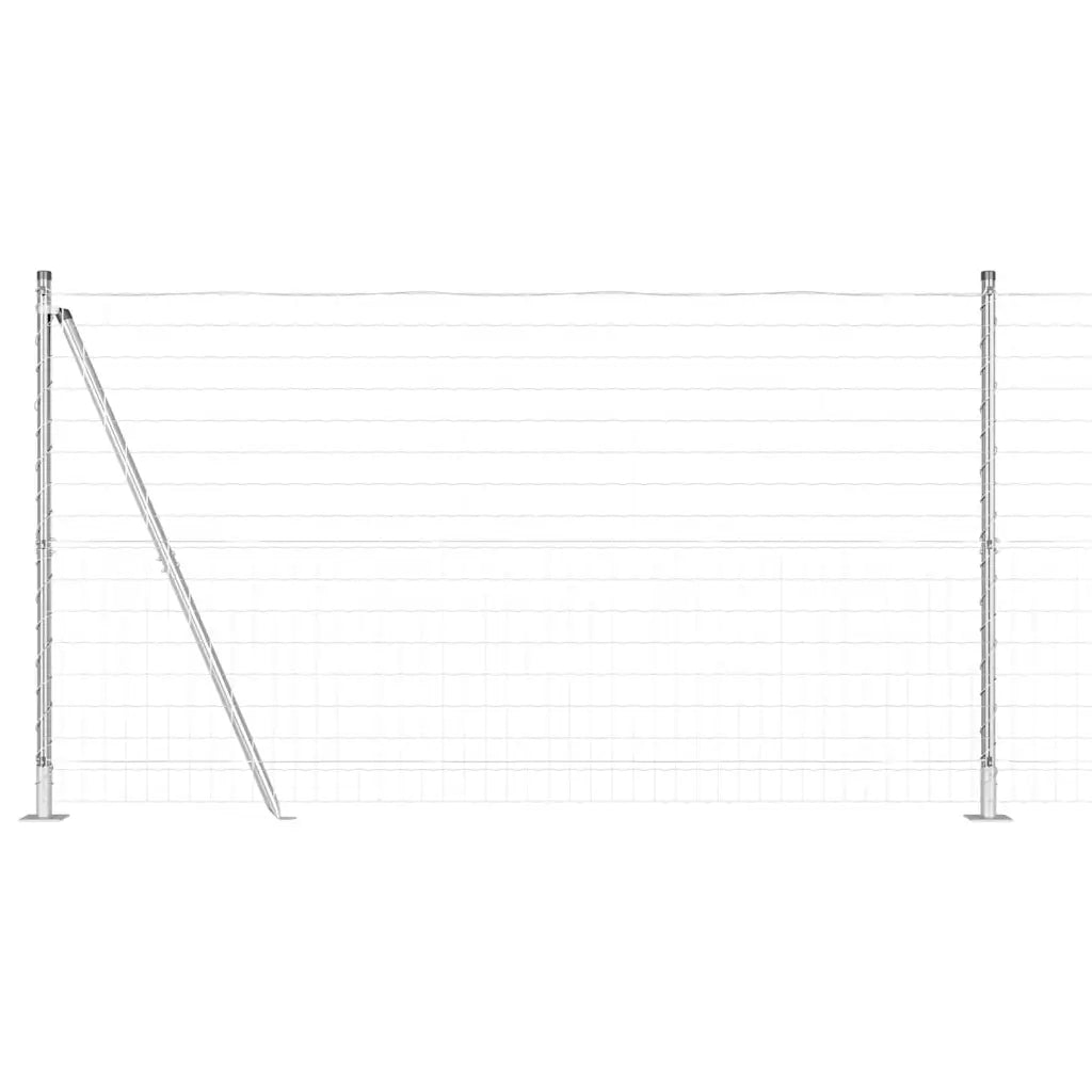 Recinzione con Posto Argento 1,2 x 10 m Acciaio