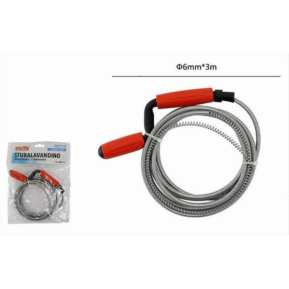 Trade Shop - Sturalavandino Molla Sturatubi Scarichi Spirale Per Disintasare Tubi 3 Mt 59943 -