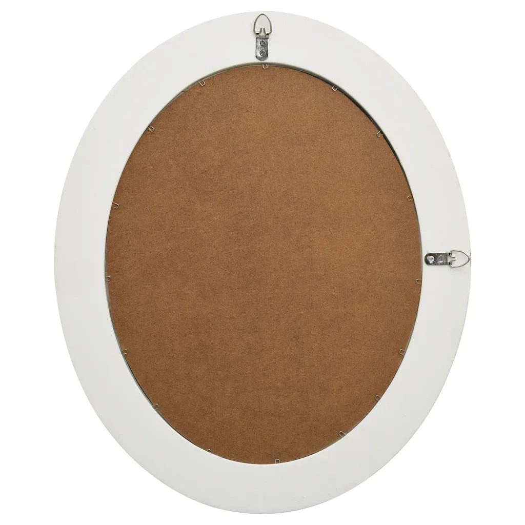 Specchio da Parete Stile Barocco 50x60 cm Bianco 320348