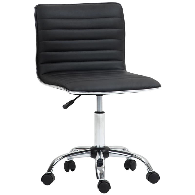 SEDIA DA UFFICIO ERGONOMICA IN PELLE PU CON ALTEZZA REGOLABILE SEDUTA GIREVOLE E RUOTE NERO