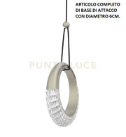 MILEY-S1 P Sospensione 1 luce con base a led 12W  anello luminoso diffusore acrilico colore platino dimmerabile SDD 2800 - 5000K