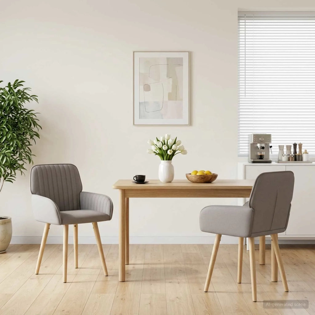 Sedie da pranzo 2 pz Tessuto Tortora 56,5 x 50 x 87,5 cm 42034290