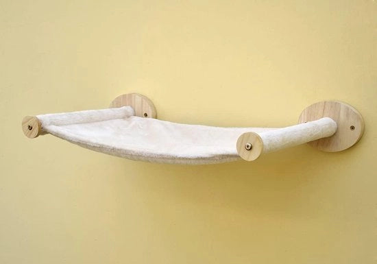 Hangmat per gatto in flanella soffice per interni - beige - per gatti di interno - scala per gatti - lettino per gatti