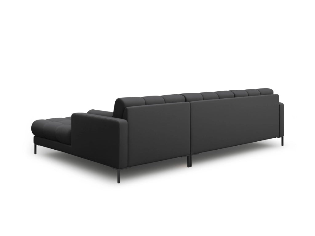 Cosmopolitan Design - Divano angolare destro "Bali" 5 posti in tessuto strutturato grigio scuro 
