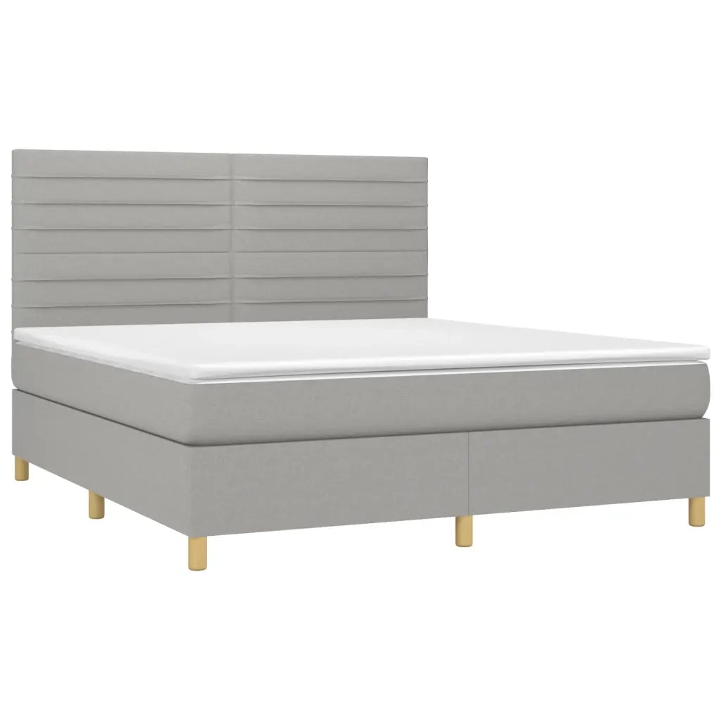 Letto a Molle Materasso e LED Grigio Chiaro 180x200 cm Tessuto cod mxl 62662