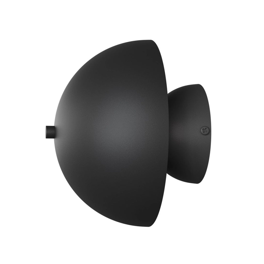 Lampada da parete Mush in acciaio nero opaco