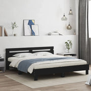 Giroletto con Testiera-Struttura Letto con testiera Nero 180x200 cm in Legno Multistrato