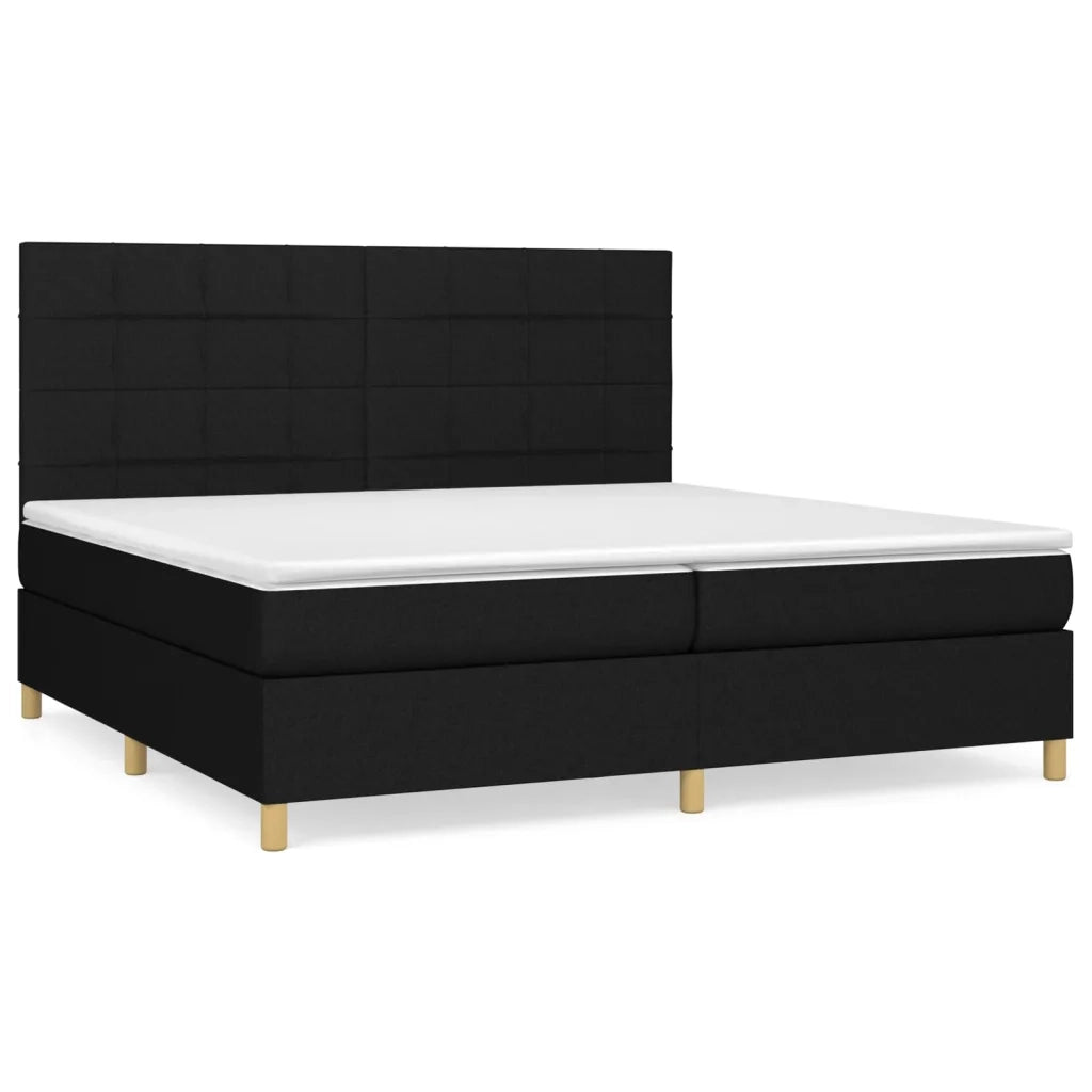 Giroletto a Molle con Materasso Nero 200x200 cm in Tessuto 3142363