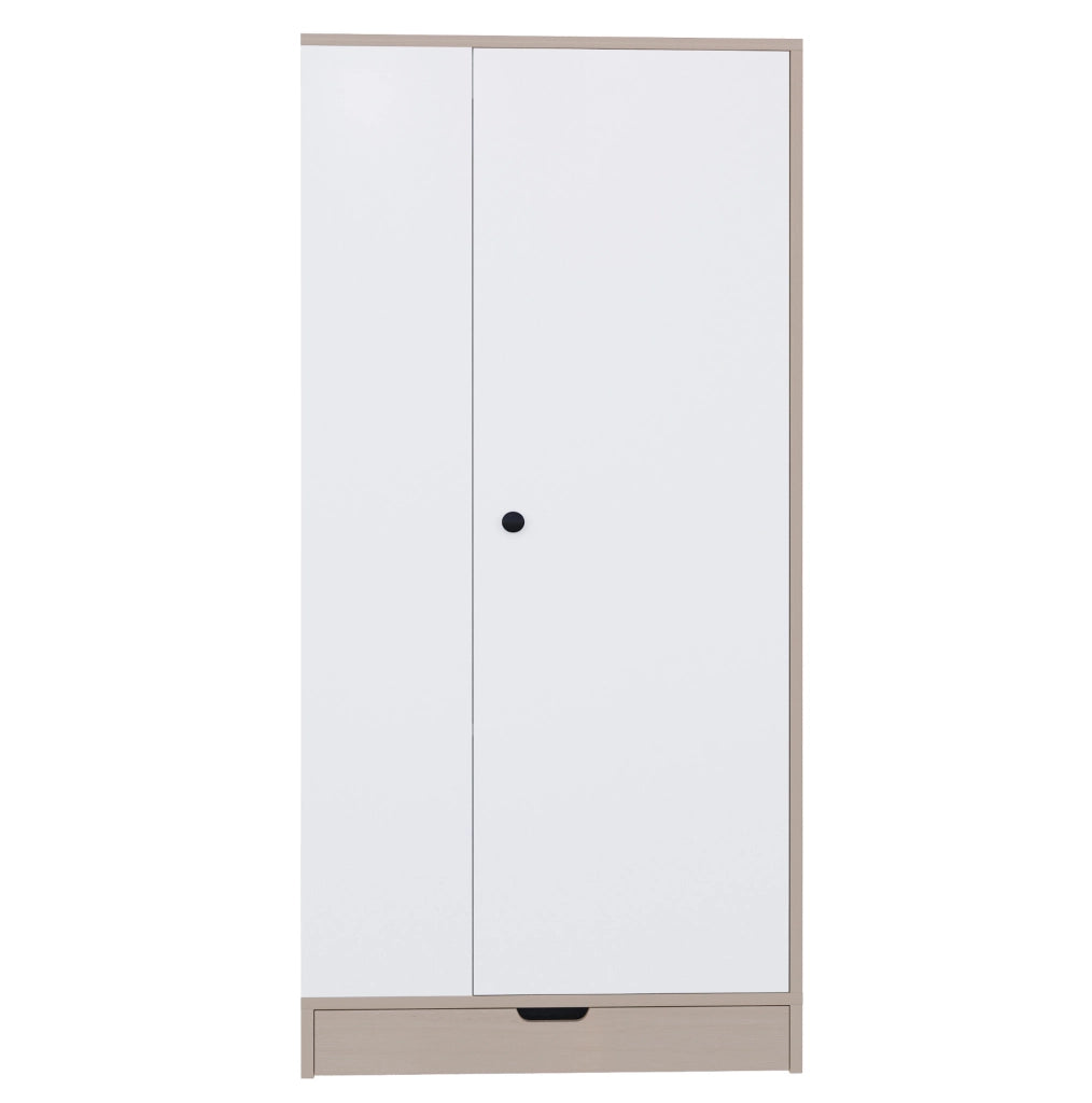 Armadio guardaroba a 1 anta 70x40x170 cm in legno naturale e bianco