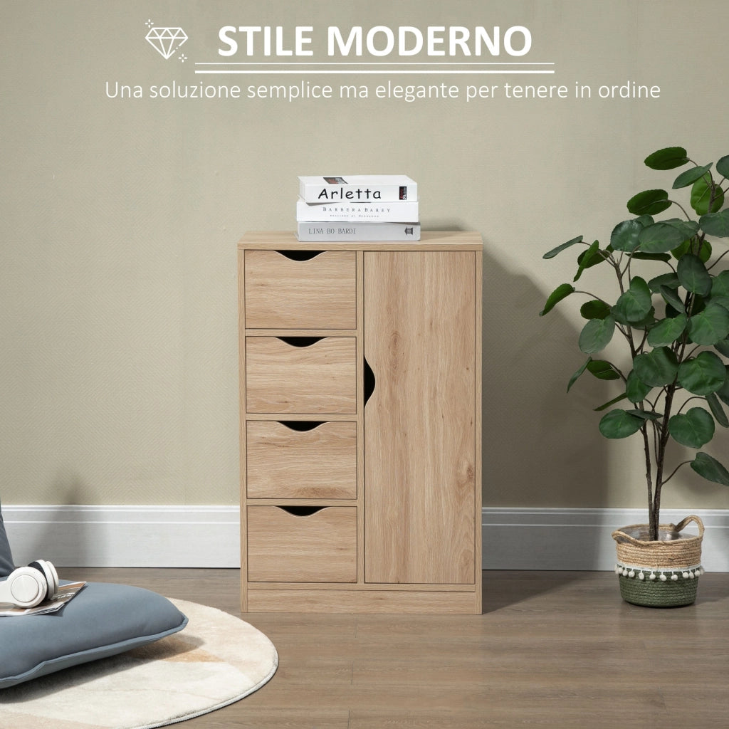 Mobile Bagno con Cassetti e Armadietto ¨C Zephmum ¨C Truciolato Bianco 54x29x83 cm