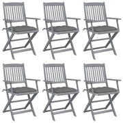Sedie da Giardino Pieghevoli 6pz con Cuscini in Massello Acacia cod mxl 6482
