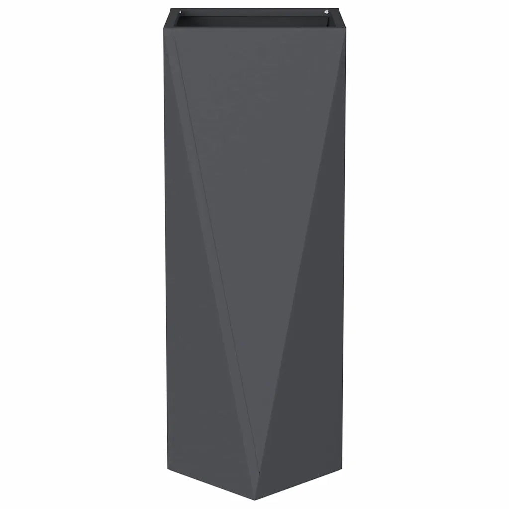 Fioriera-Vaso-Contenitore per Piante Antracite 30 x 30 x 75 cm Acciaio