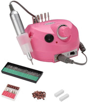Set di manicure e pedicure elettrico - 30000 RPM Desktop - 6x coppe abrasive standard - rotazione a sinistra e destra - rosa - per manicure e pedicure