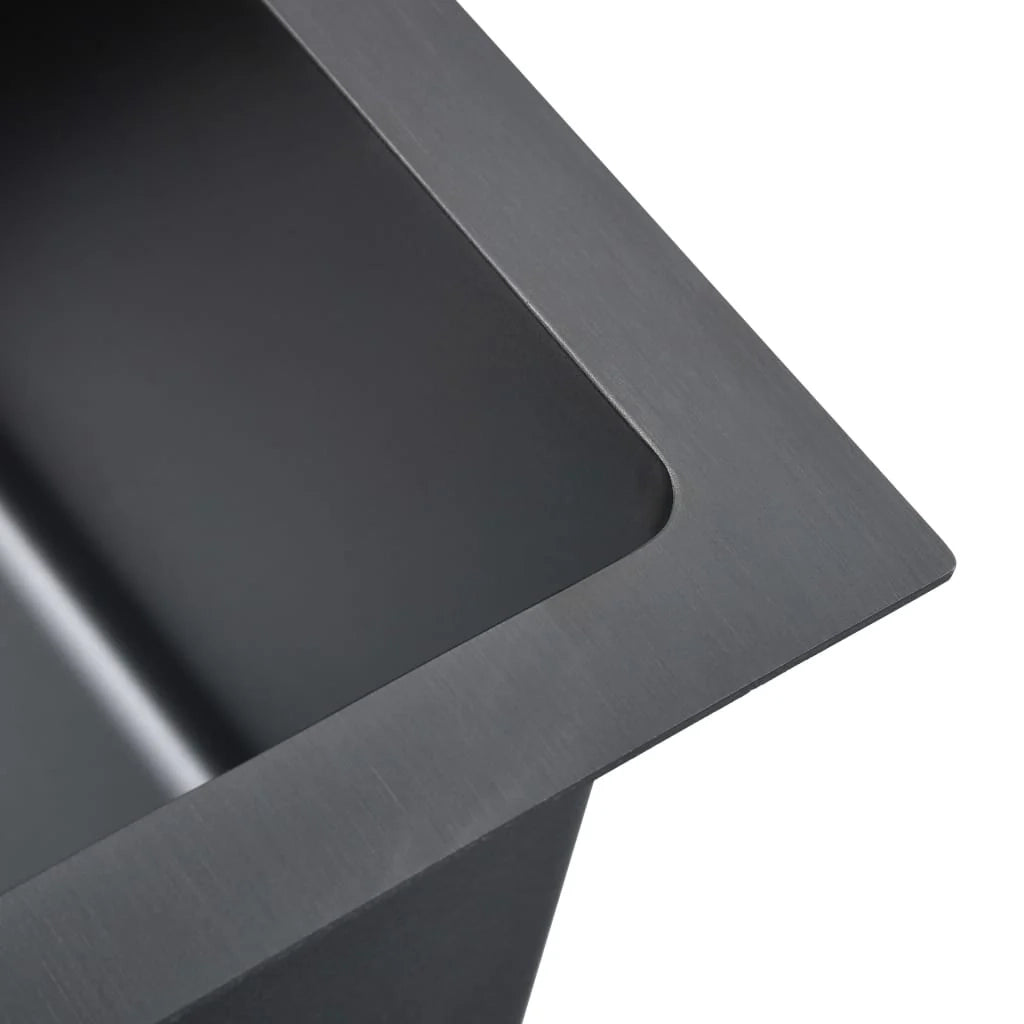 Lavello da cucina 62 x 36 x 51 cm acciaio inox nero 02_0002478