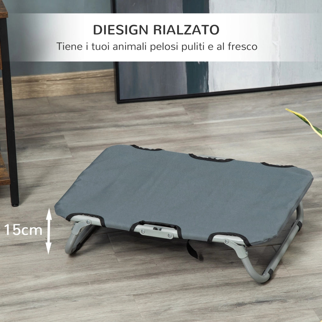 Brandina per Cani e Gatti Pieghevole 59x46x15 cm in Tessuto Grigio