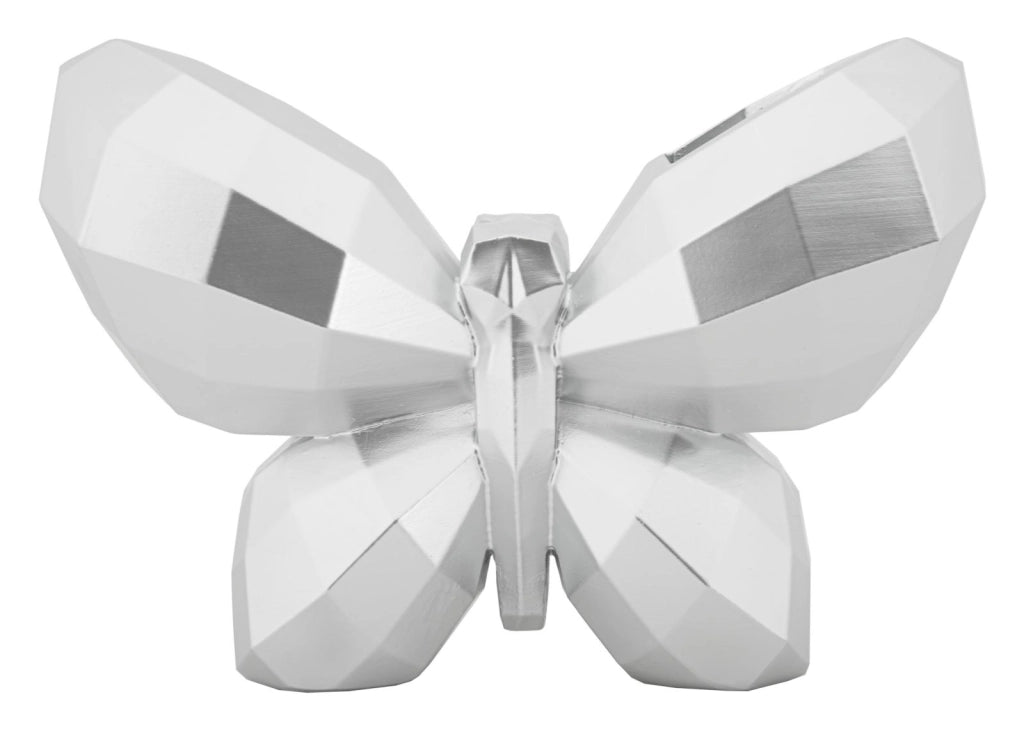 Vaso Butterfly Silver 22,5x8x15 cm in Resina Argento