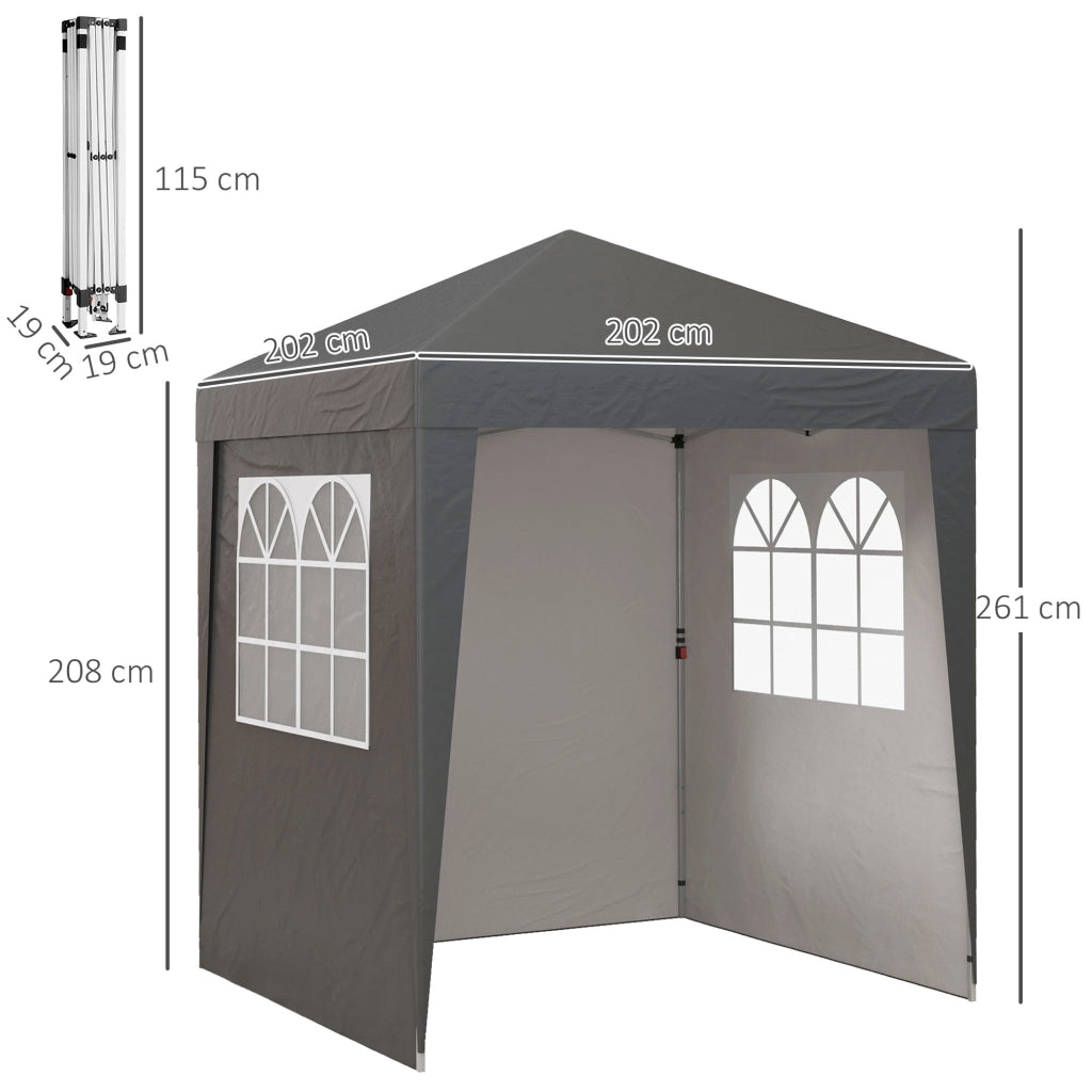 Tenda da giardino pieghevole ¨C zephmum ¨C grigio 3 pareti