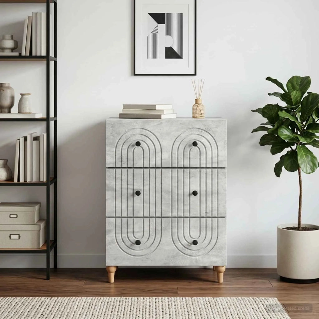 Mobile con Cassetti Grigio Cemento 66 x 34,5 x 90 cm 894148