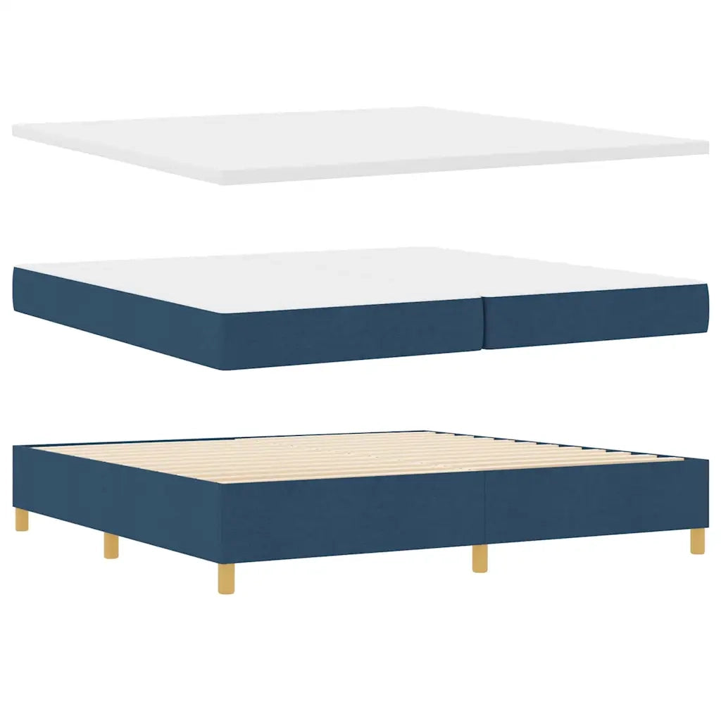 Letto con molle e materasso Grigio Scuro 90x190 cm Tessuto Blu 3340717