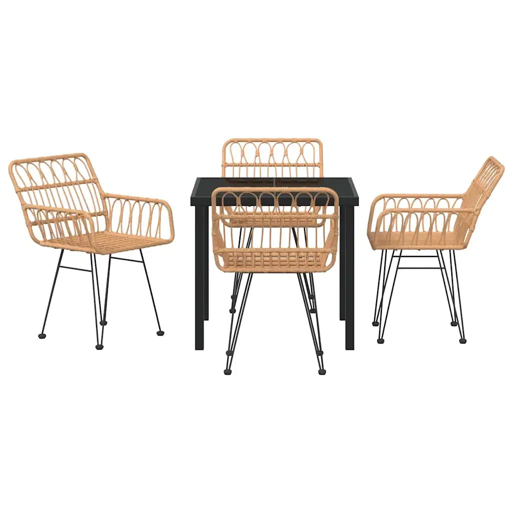 Set da Pranzo per Giardino 5 pcs Marrone