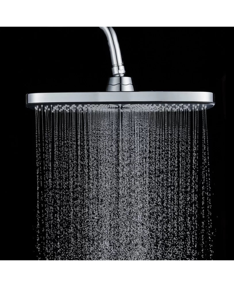 Soffione cromato e nero 30x19 cm 1 getto - Serie Vortex Square