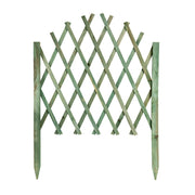 Recinzione Estensibile in Legno a Griglia 117x65 cm con Picchetti Pieghevole per Giardino e Aiuole Disponibile Verde, Naturale, Marrone Verde