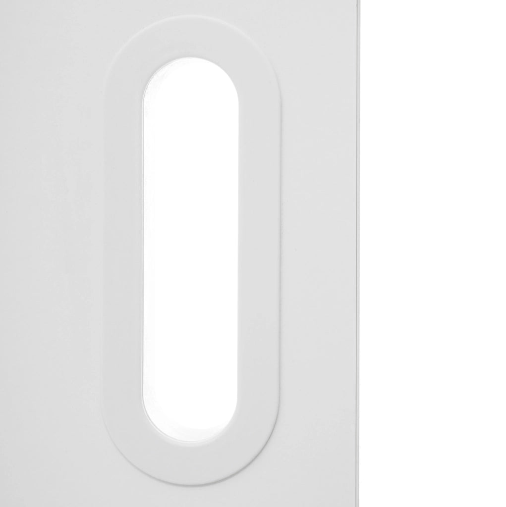 Letto a soppalco 90x200 cm con scrivania; lavagna e armadio aperto; bianco in legno