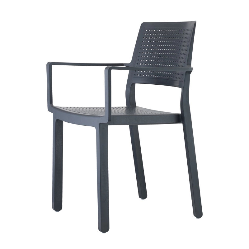 SET 4 PEZZI SEDIA EMI CON BRACCIOLI TECNOPOLIMERO MADE IN ITALY SCAB DESIGN - Antracite 81