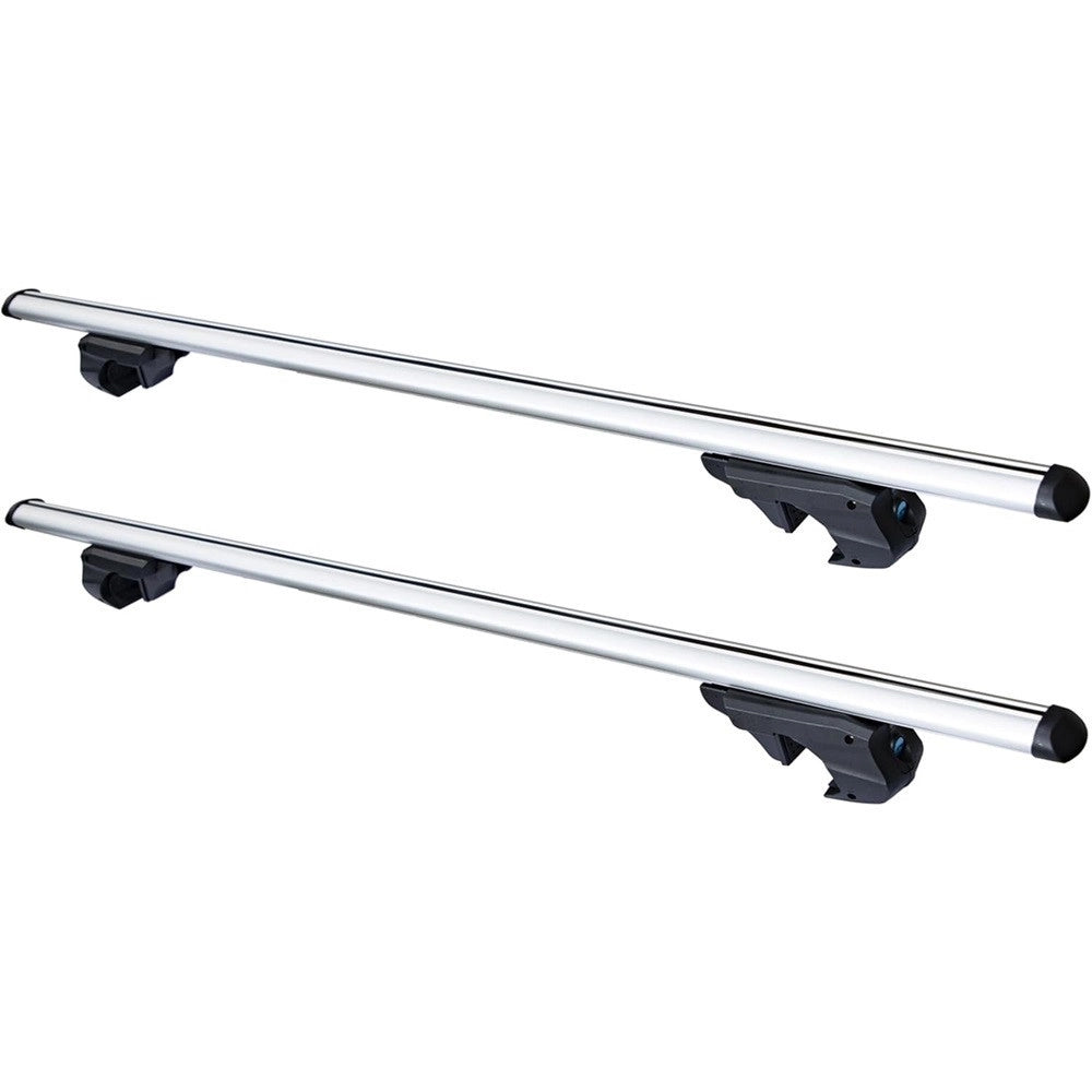 Trade Shop - 2pz Barre Portapacchi Portatutto Universali Da 120cm Auto Per Binari Rialzati Fino A 135cm -