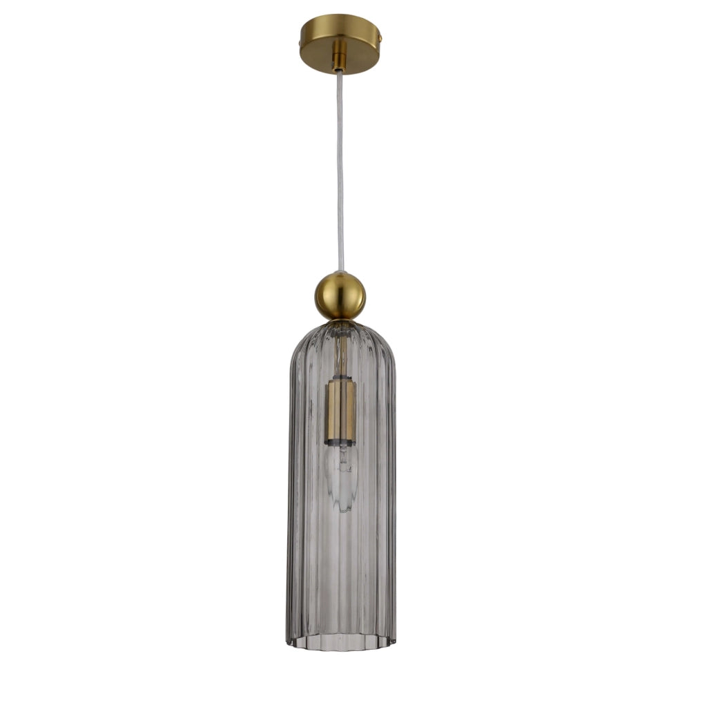 Lampada a sospensione Piega Light Prestige vetro fumé E14