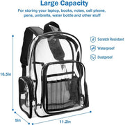 Zak da Spalle Transparente con Coperchio in PVC Resistente all'Acqua e Ideale per la Scuola, il Teatro e il Lavoro