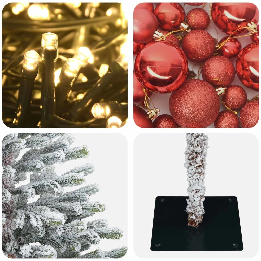 Albero di Natale artificiale con palline 120 cm 150 LED 3465975