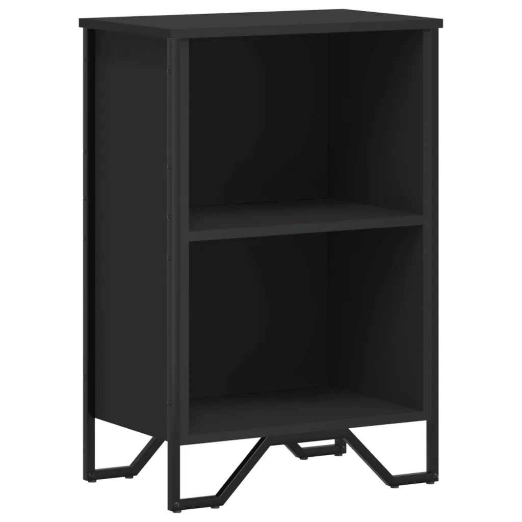 Libreria-Scaffale per Libri-Mobile di Stoccaggio Nera 50x31x74,5 cm in Legno Multistrato