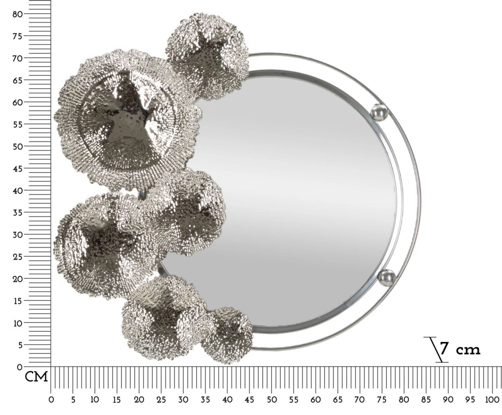 Specchio Kandi 85x7x80,6 cm in Metallo e Specchio Argento