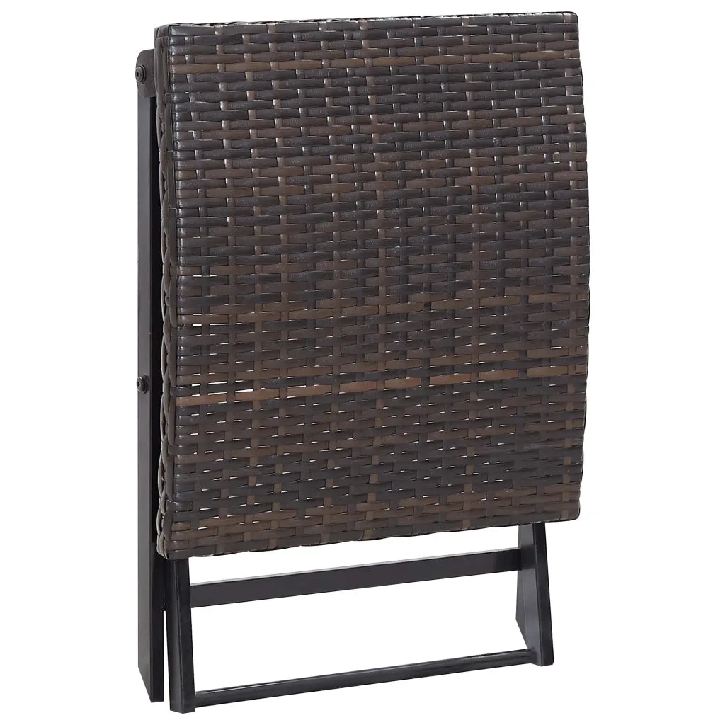 Sgabello Pieghevole in Polyrattan Marrone 45772