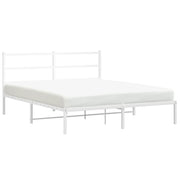 Letto matrimoniale | Letto per adulti | Giroletto con Testiera Metallo Bianco 160x200 cm