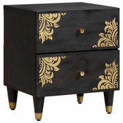 Armadio da Notte Nero 40 x 33 x 46 cm Legno di mango massello 4018806