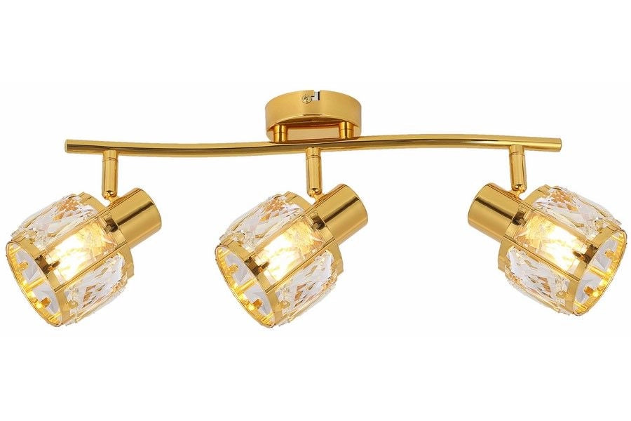 Plafoniera oro con cristalli 3xE14 Crownie Reality