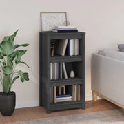 Libreria-Scaffale per Libri-Mobile di Stoccaggio Grigia 50x35x97 cm in Legno Massello di Pino