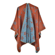 Nuovo scialle diviso in maglia, grazioso mantello caldo double-face