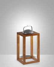 Lampada da Tavolo Blend 3W LED 3000K Warm White con Regolazione Luce al Tocco in Metallo e Legno - IP54, 200x200x414mm - Noce